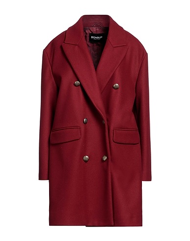 DONDUP Coat Burgundy 80% Virgin Wool, 20% Polyamide