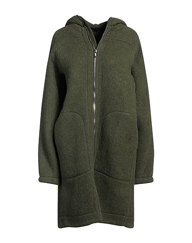 RICK OWENS Coat Military green 60% Wool, 40% Alpaca wool