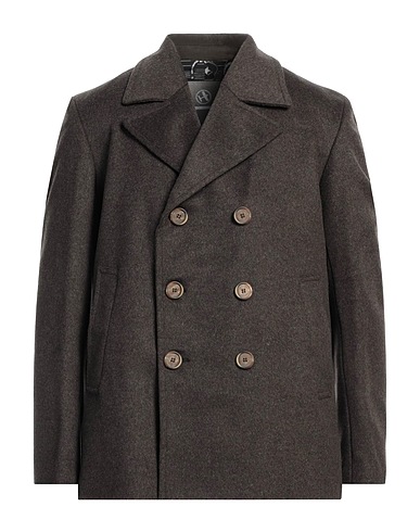HAVANA & CO. Coat Dark brown 65% Wool, 20% Polyamide, 10% Virgin Wool, 5% Other Fibres