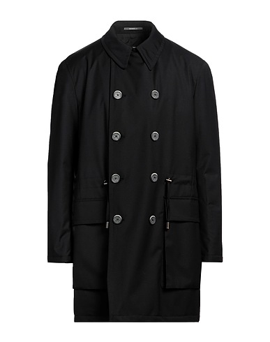 HAVANA & CO. Double breasted pea coat Black 67% Polyester, 28% Viscose, 5% Elastane