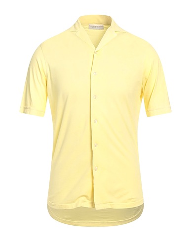 FILIPPO DE LAURENTIIS Solid colour shirt Yellow 100% Cotton