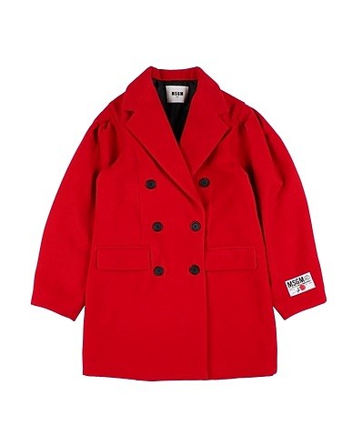 MSGM Coat Red 90% Polyester, 8% Rayon, 2% Elastane