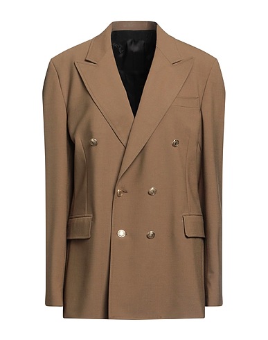 GRIFONI Double breasted pea coat Military green 53% Polyester, 44% Virgin Wool, 3% Elastane