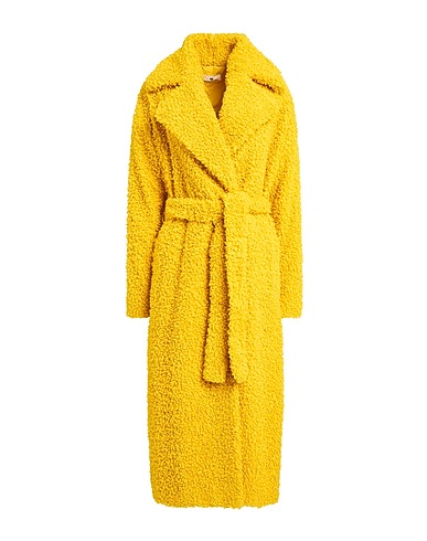TWINSET Teddy Coat Yellow 100% Polyester