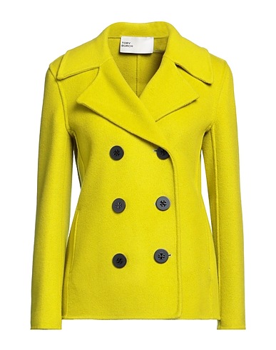 TORY BURCH Coat Lime green 100% Wool