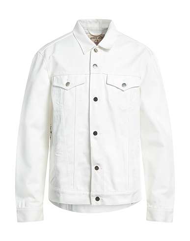 WARREN LOTAS Denim jacket White 100% Cotton