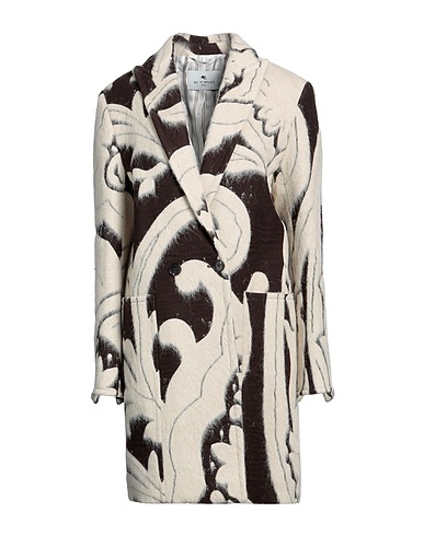 ETRO Coat Beige 68% Wool, 20% Polyester, 7% Alpaca wool, 4% Polyamide, 1% Silk