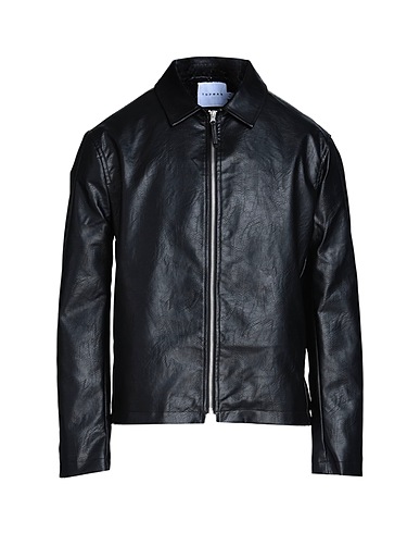 TOPMAN Jacket Black 92% Polyester, 6% Cotton, 2% Viscose