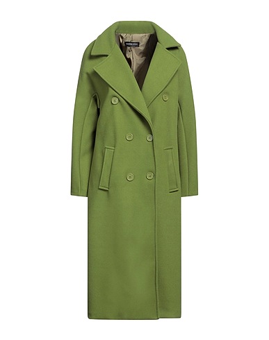 VANESSA SCOTT Coat Military green 80% Polyester, 18% Viscose, 2% Elastic fibres