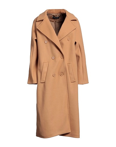 VANESSA SCOTT Coat Camel 80% Polyester, 18% Viscose, 2% Elastic fibres