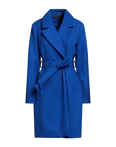 VANESSA SCOTT Manteau long Bleu électrique 80% Polyester, 18% Viscose, 2% Élasthanne