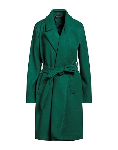VANESSA SCOTT Coat Emerald green 80% Polyester, 18% Viscose, 2% Elastane