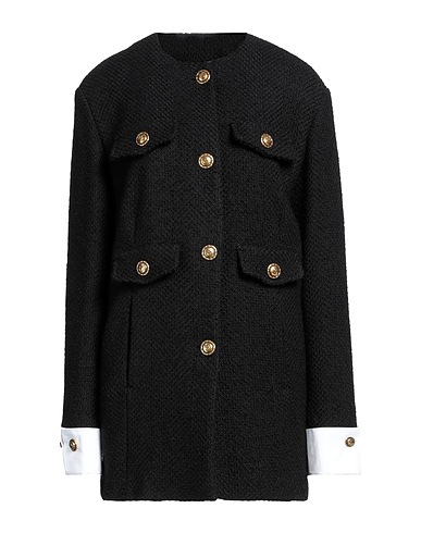 PINKO Coat Black 38% Cotton, 23% Acrylic, 23% Wool, 16% Polyester