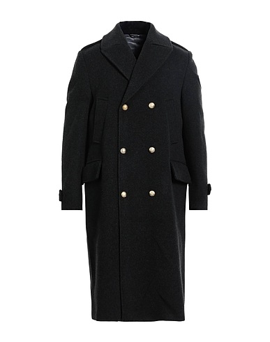 DANIELE ALESSANDRINI Coat Charcoal 60% Wool, 15% Polyester, 15% Acrylic, 7% Other Fibres, 3% Elastane