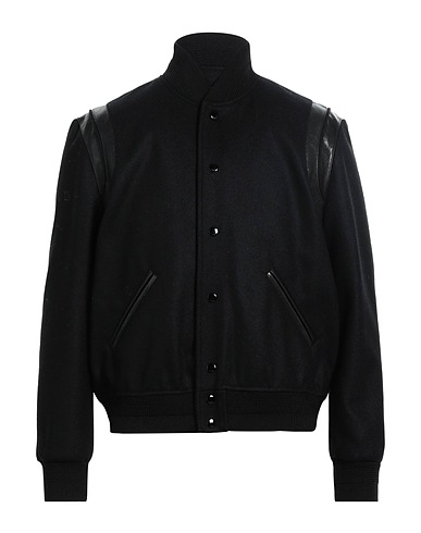 SAINT LAURENT Bomber Black 95% Wool, 5% Other Fibres, Polyamide, Elastane, Lambskin