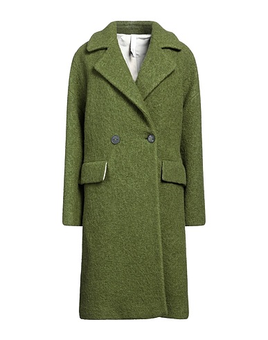 HEVÒ Coat Military green 95% Virgin Wool, 5% Polyamide