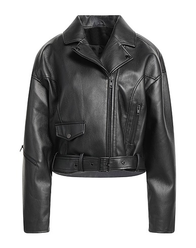OW COLLECTION Biker jacket Black 100% Polyester
