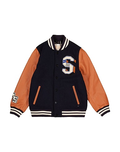 SCOTCH & SHRUNK Bomber Midnight blue 70% Wool, 30% Polyamide, Calfskin
