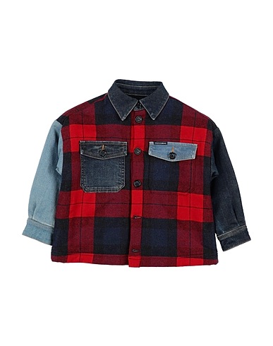 DOLCE&GABBANA Patterned shirt Red 48% Wool, 39% Cotton, 12% Polyamide, 1% Elastane, Polyester
