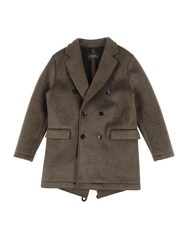 PAOLO PECORA Coat Military green 52% Polyester, 44% Acrylic, 4% Wool