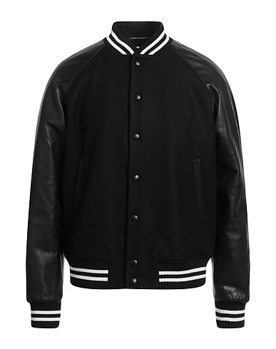 PT Torino Bomberjacke Schwarz 70% Schurwolle, 25% Polyamid, 5% Andere Fasern, Leder