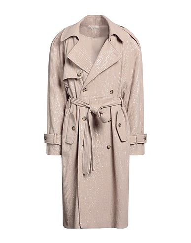 THE MANNEI Double breasted pea coat Camel 94% Nylon, 6% Elastane