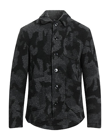GREY DANIELE ALESSANDRINI Jacket Black 70% Polyester, 20% Wool, 10% Other Fibres