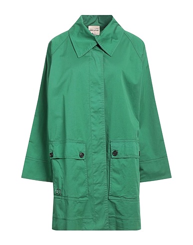 SEMICOUTURE Full-length jacket Green 98% Cotton, 2% Elastane