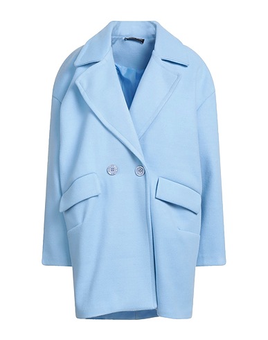 VANESSA SCOTT Coat Sky blue 80% Polyester, 18% Viscose, 2% Elastane