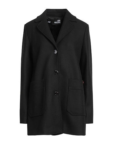 LOVE MOSCHINO Coat Black 78% Virgin Wool, 22% Polyamide