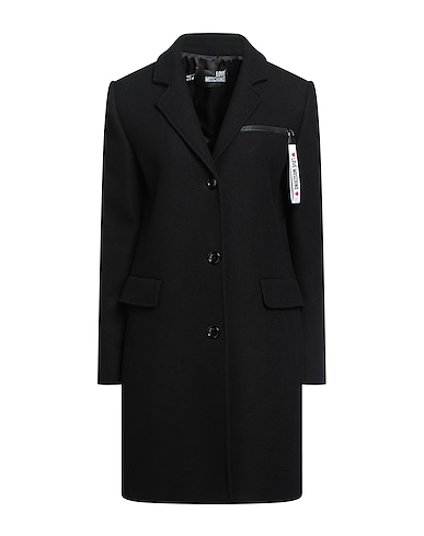 LOVE MOSCHINO Coat Black 78% Virgin Wool, 22% Polyamide