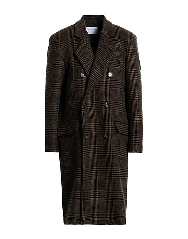 NAVIGLIO MILANO Coat Brown 60% Wool, 30% Polyester, 5% Polyamide, 5% Organic Linen