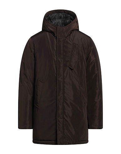 DANIELE ALESSANDRINI HOMME Shell  jacket Dark brown 100% Polyester