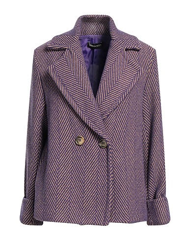 VANESSA SCOTT Coat Dark purple 35% Acrylic, 30% Polyester, 20% Wool, 15% Other Fibres