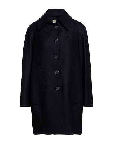 SEES INFINITELY WOMAN Coat Navy blue 95% Wool, 5% Other Fibres