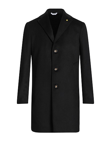 ALESSANDRO GILLES Coat Black 60% Wool, 30% Polyester, 10% Cashmere