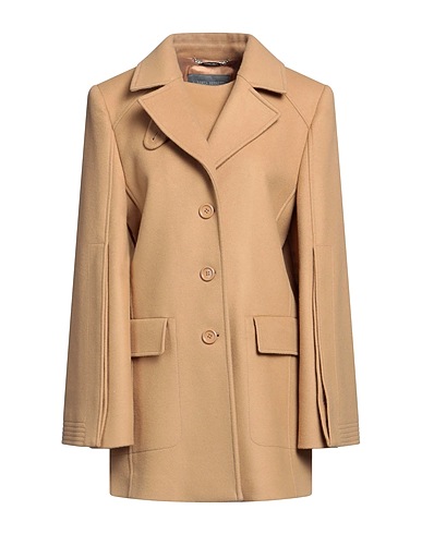 ALBERTA FERRETTI Coat Camel 100% Virgin Wool