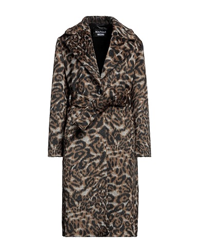 BOUTIQUE MOSCHINO Coat Camel 41% Acrylic, 21% Polyester, 18% Viscose, 16% Wool, 4% Polyamide