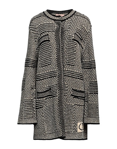 TWINSET Coat Black 39% Viscose, 28% Acrylic, 28% Wool, 5% Other Fibres