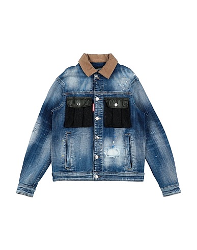 DSQUARED2 Giubbotto jeans Blu 98% Cotone, 2% Elastan, Poliestere, Lana, Viscosa