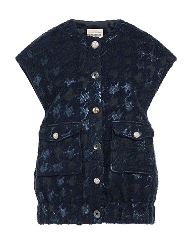 SEMICOUTURE Jacket Navy blue 38% Polyester, 38% Acrylic, 15% Viscose, 7% Virgin Wool, 2% Polyamide