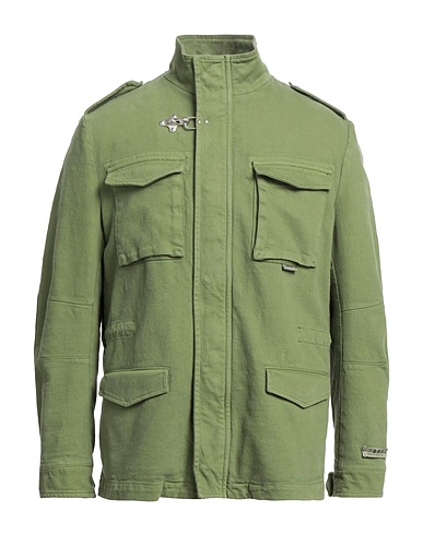 BERNA Denim jacket Green 98% Cotton, 2% Elastane