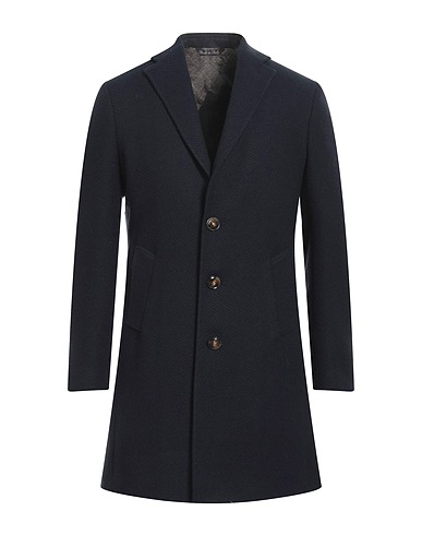 ALESSANDRO GILLES Coat Midnight blue 54% Acrylic, 23% Wool, 20% Polyester, 3% Other Fibres