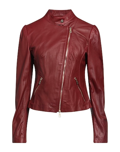 STEWART Biker jacket Burgundy 100% Lambskin