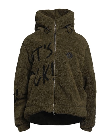 OTTOD'AME Teddy Coat Military green 54% Acrylic, 46% Polyester