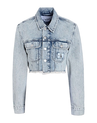 CALVIN KLEIN JEANS Giubbotto jeans Blu 100% Cotone
