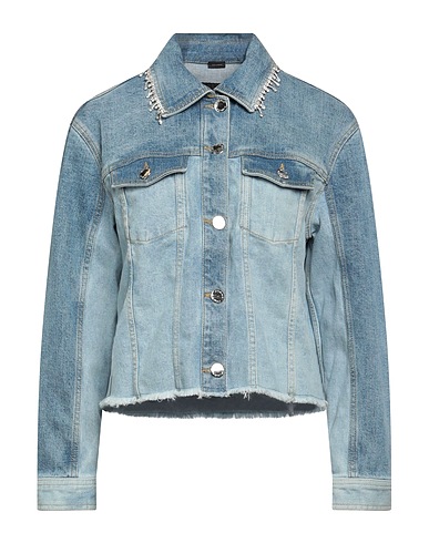 PINKO Denim jacket Blue 98% Cotton, 2% Elastane