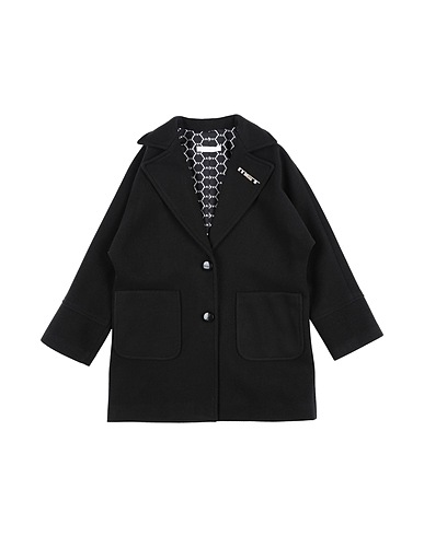 MET JEANS Coat Black 80% Acrylic, 20% Polyester