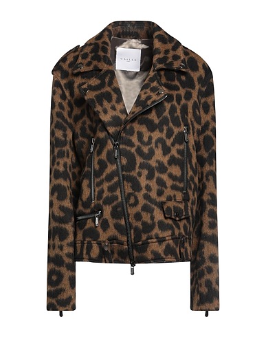 GAëLLE Paris Biker jacket Camel 50% Acrylic, 25% Polyester, 20% Wool, 5% Other Fibres