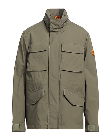 TIMBERLAND Jacket Military green 98% Cotton, 2% Elastane
